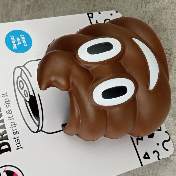 💩 Big Mouth Poop Emoji Drink Kooler - Picture 3 of 4